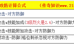 传奇3中攻击和防御怎么计算